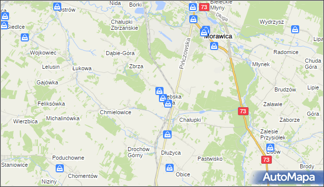 mapa Dębska Wola, Dębska Wola na mapie Targeo