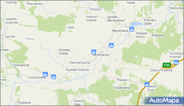 mapa Dereczanka, Dereczanka na mapie Targeo