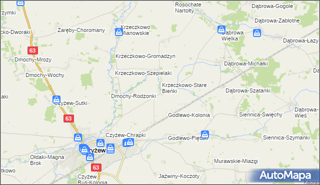 mapa Dmochy-Wypychy, Dmochy-Wypychy na mapie Targeo