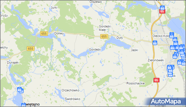 mapa Dobki gmina Olecko, Dobki gmina Olecko na mapie Targeo