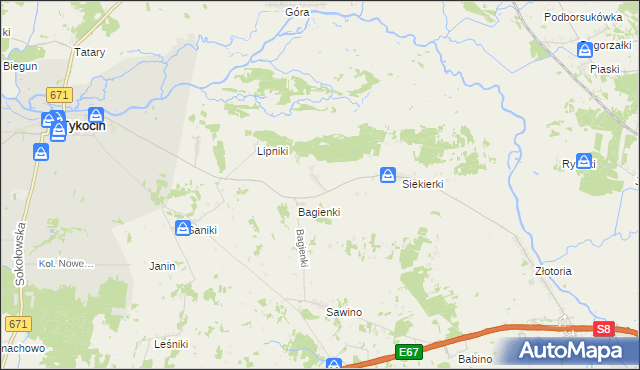 mapa Dobki gmina Tykocin, Dobki gmina Tykocin na mapie Targeo