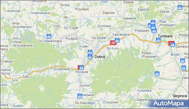 mapa Dobra powiat limanowski, Dobra powiat limanowski na mapie Targeo