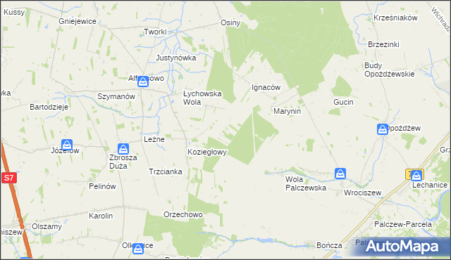 mapa Dobra Wola gmina Jasieniec, Dobra Wola gmina Jasieniec na mapie Targeo