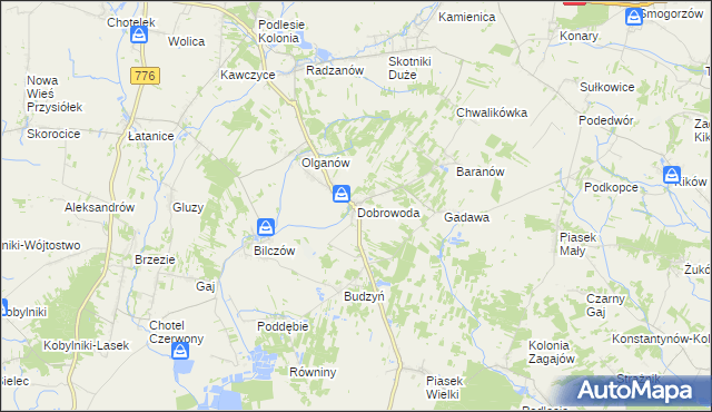 mapa Dobrowoda gmina Busko-Zdrój, Dobrowoda gmina Busko-Zdrój na mapie Targeo