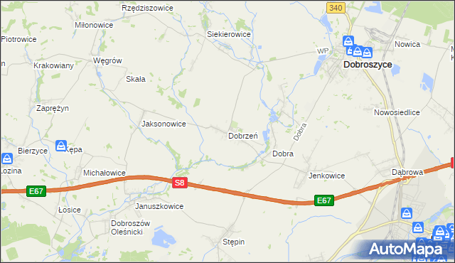 mapa Dobrzeń, Dobrzeń na mapie Targeo