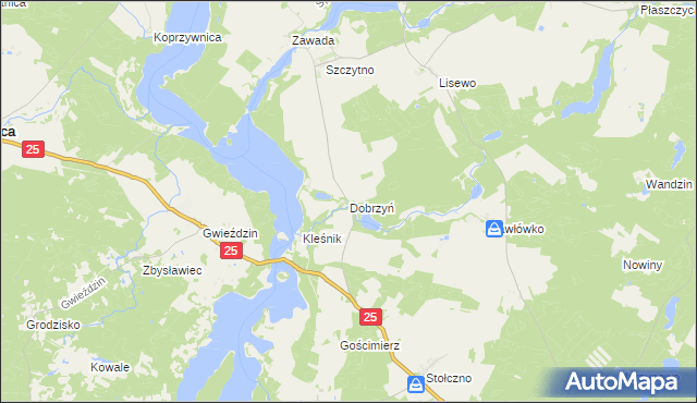 mapa Dobrzyń gmina Przechlewo, Dobrzyń gmina Przechlewo na mapie Targeo