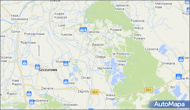 mapa Dołęga gmina Szczurowa, Dołęga gmina Szczurowa na mapie Targeo