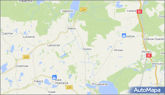 mapa Dolsko gmina Moryń, Dolsko gmina Moryń na mapie Targeo