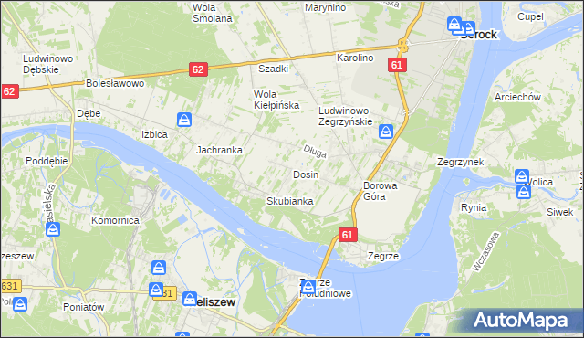 mapa Dosin, Dosin na mapie Targeo