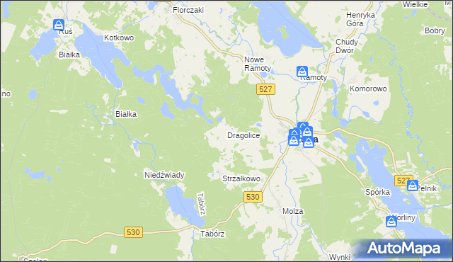 mapa Dragolice, Dragolice na mapie Targeo
