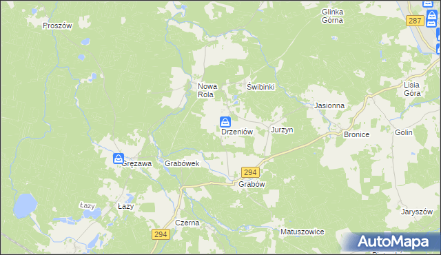 mapa Drzeniów gmina Tuplice, Drzeniów gmina Tuplice na mapie Targeo