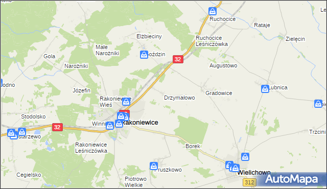 mapa Drzymałowo, Drzymałowo na mapie Targeo