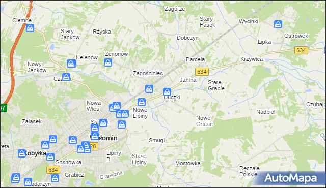 mapa Duczki, Duczki na mapie Targeo