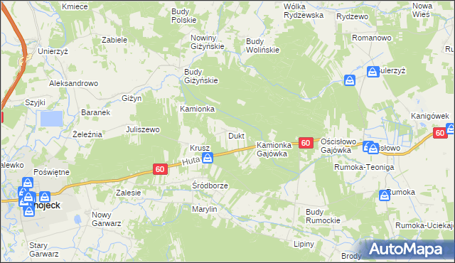 mapa Dukt, Dukt na mapie Targeo