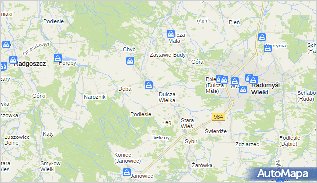 mapa Dulcza Wielka, Dulcza Wielka na mapie Targeo