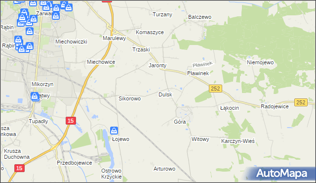 mapa Dulsk gmina Inowrocław, Dulsk gmina Inowrocław na mapie Targeo