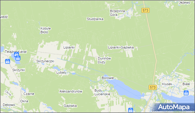 mapa Duninów Duży, Duninów Duży na mapie Targeo