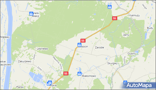 mapa Dusocin, Dusocin na mapie Targeo