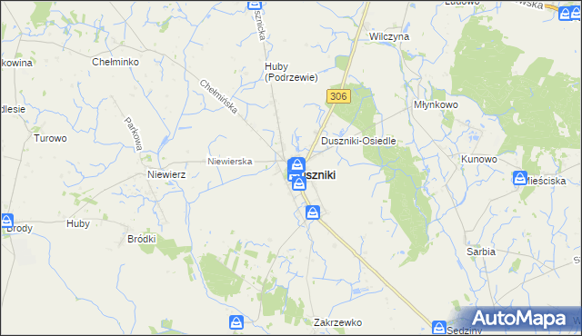 mapa Duszniki powiat szamotulski, Duszniki powiat szamotulski na mapie Targeo