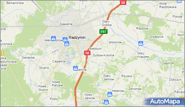 mapa Dybów-Kolonia, Dybów-Kolonia na mapie Targeo