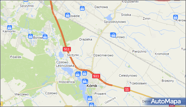 mapa Dziećmierowo, Dziećmierowo na mapie Targeo