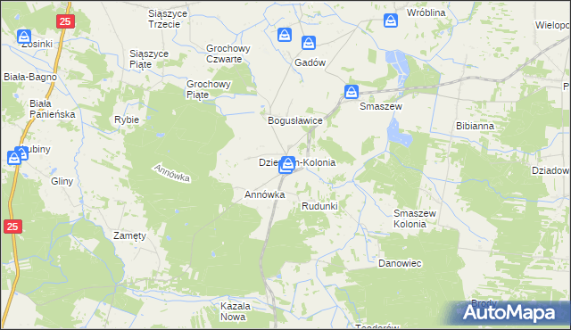 mapa Dzierzbin, Dzierzbin na mapie Targeo