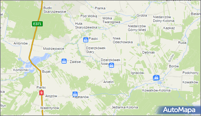 mapa Dzierzkówek Nowy, Dzierzkówek Nowy na mapie Targeo