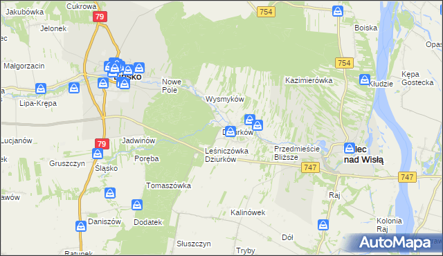 mapa Dziurków, Dziurków na mapie Targeo