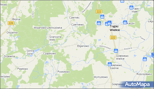 mapa Ełganowo, Ełganowo na mapie Targeo