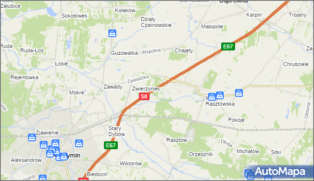 mapa Emilianów gmina Radzymin, Emilianów gmina Radzymin na mapie Targeo
