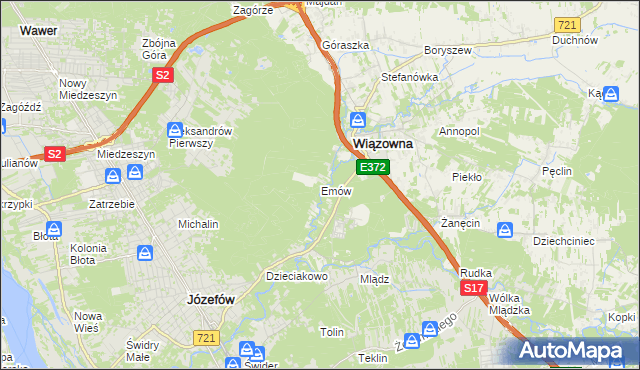 mapa Emów, Emów na mapie Targeo