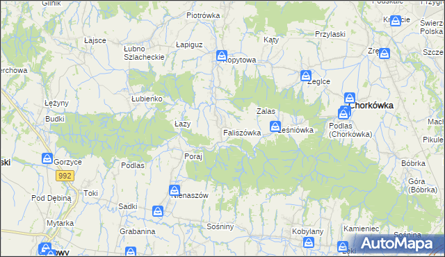 mapa Faliszówka, Faliszówka na mapie Targeo