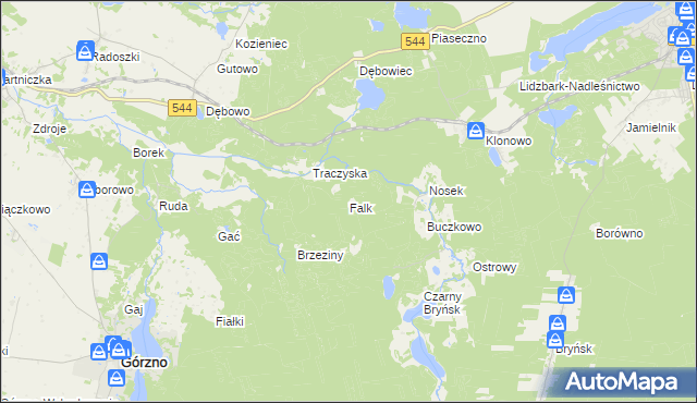 mapa Falk, Falk na mapie Targeo