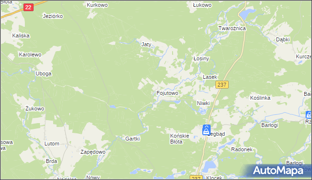 mapa Fojutowo, Fojutowo na mapie Targeo