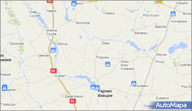 mapa Folgowo, Folgowo na mapie Targeo