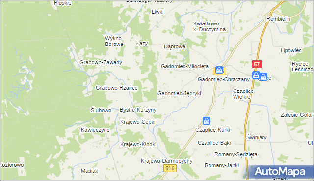 mapa Gadomiec-Jędryki, Gadomiec-Jędryki na mapie Targeo