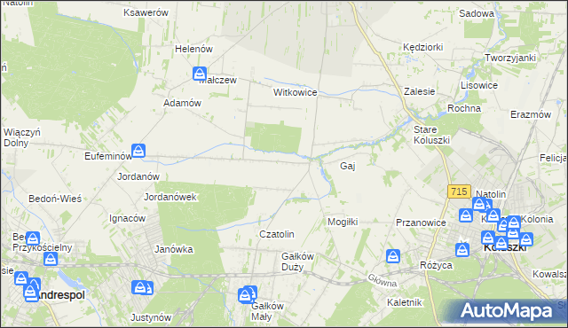 mapa Gałkówek-Parcela, Gałkówek-Parcela na mapie Targeo