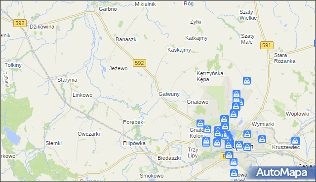mapa Gałwuny, Gałwuny na mapie Targeo