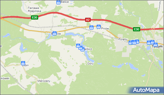 mapa Garbicz, Garbicz na mapie Targeo