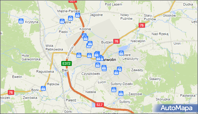 mapa Garwolin, Garwolin na mapie Targeo