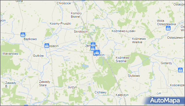 mapa Gąsocin, Gąsocin na mapie Targeo