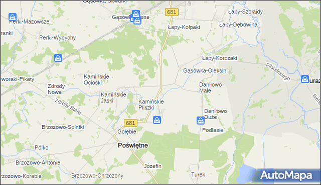 mapa Gąsówka Stara, Gąsówka Stara na mapie Targeo