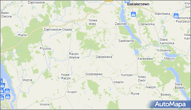 mapa Gębalówka gmina Bakałarzewo, Gębalówka gmina Bakałarzewo na mapie Targeo