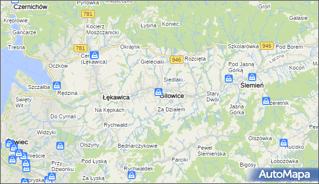 mapa Gilowice powiat żywiecki, Gilowice powiat żywiecki na mapie Targeo