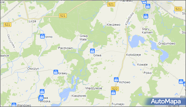 mapa Gilwa, Gilwa na mapie Targeo