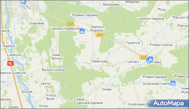 mapa Gładczyn Szlachecki, Gładczyn Szlachecki na mapie Targeo