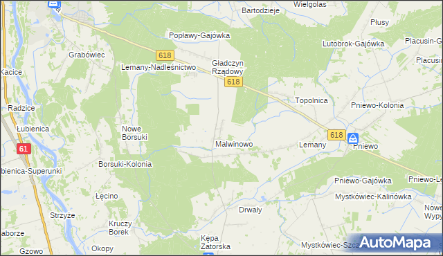 mapa Gładczyn Szlachecki, Gładczyn Szlachecki na mapie Targeo