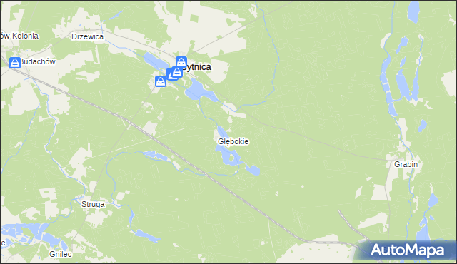 mapa Głęboczek gmina Bytnica, Głęboczek gmina Bytnica na mapie Targeo