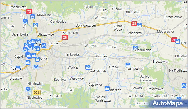 mapa Gliniczek, Gliniczek na mapie Targeo