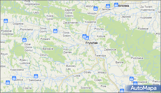 mapa Glinik Dolny, Glinik Dolny na mapie Targeo